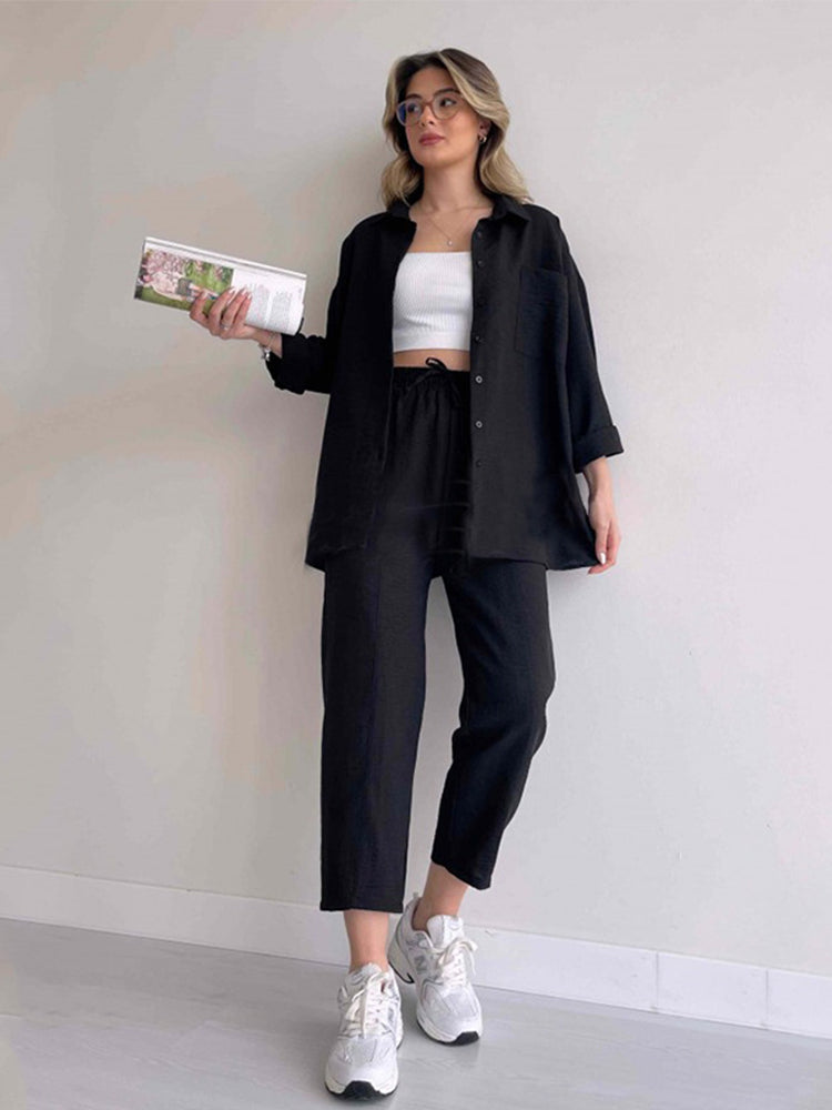 Conjunto de dos piezas de lino Carla™