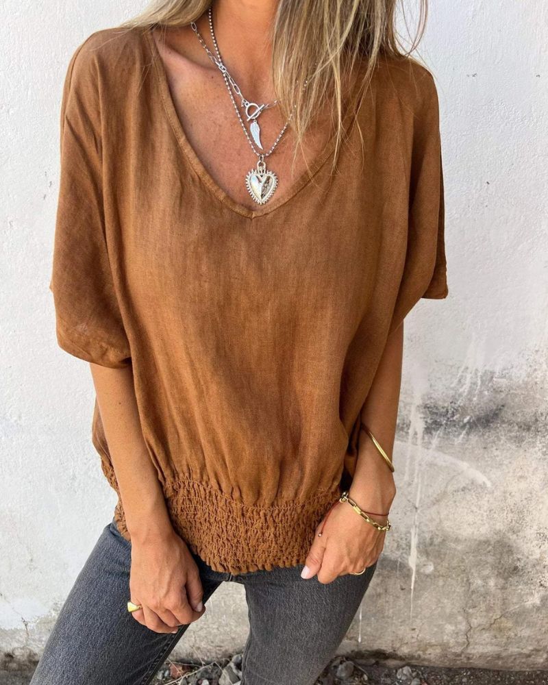 Muse - Camiseta bohemia con cuello en V