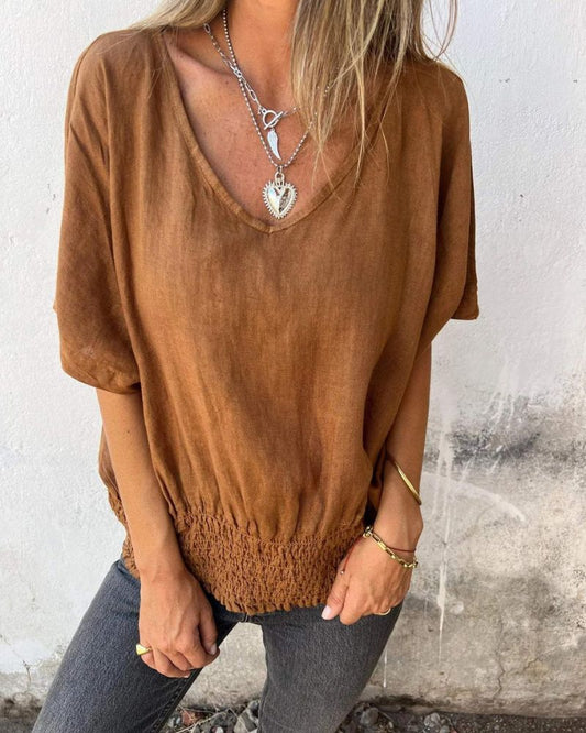 Muse - Camiseta bohemia con cuello en V