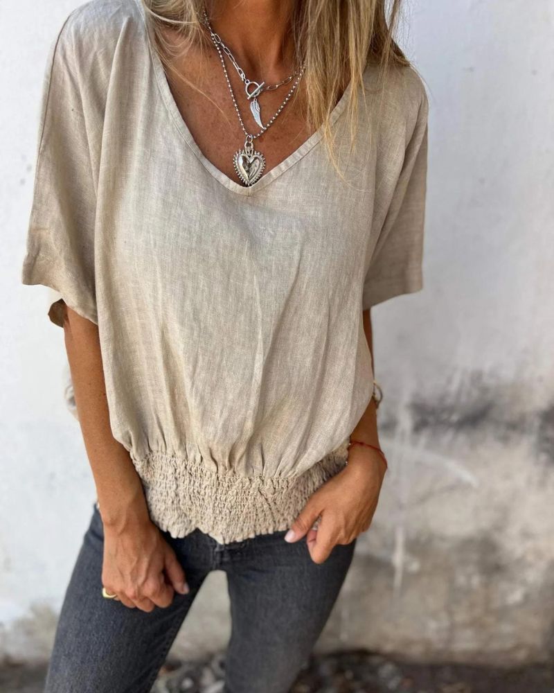 Muse - Camiseta bohemia con cuello en V