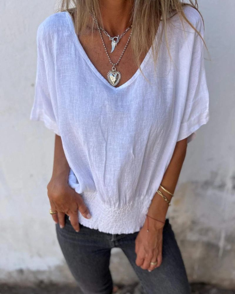Muse - Camiseta bohemia con cuello en V