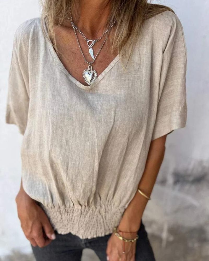 Muse - Camiseta bohemia con cuello en V
