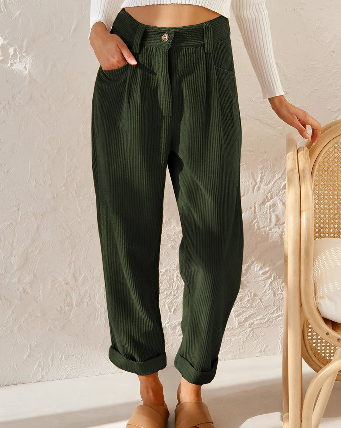 Clara™ | Pantalones de pana retro de cintura alta