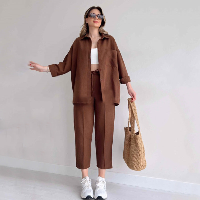 Conjunto de dos piezas de lino Carla™