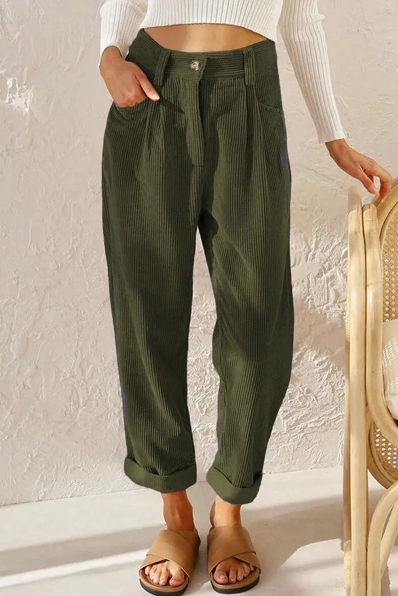 Clara™ | Pantalones de pana retro de cintura alta